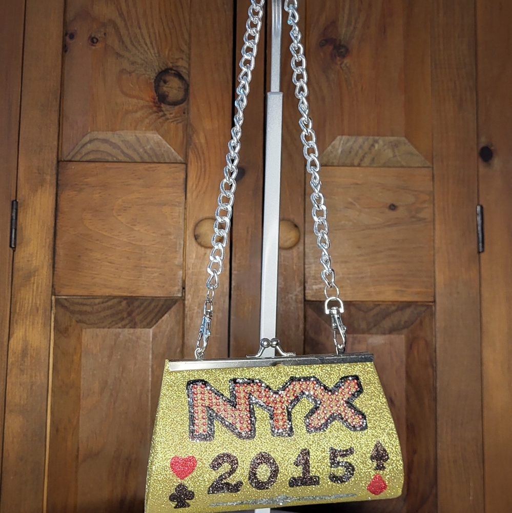 NYX Gold and Black Glitter Clutch